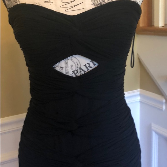 EUC black mini dress, sweet heart w/cut out - Picture 2 of 5